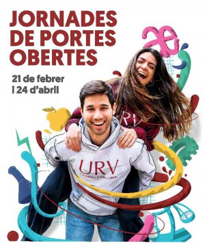 cartell de les jornades de portes obertes de la URV, 21 de febrer i 22 d'abril de 2026