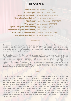 Programa de mà del concert