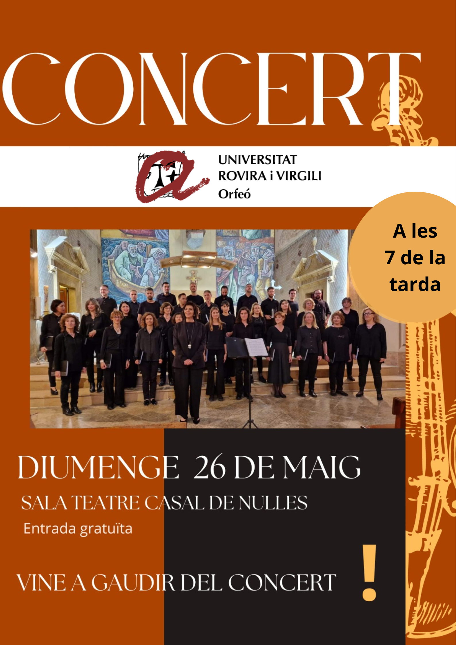 cartell concert Orfeó URV a Nulles 26 de maig 2024